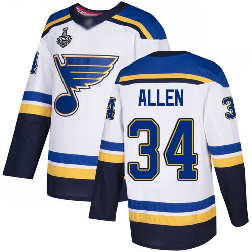 NHL St. Louis Blues Trikot #34 Jake Allen Weiß Road 2019 Stanley Cup